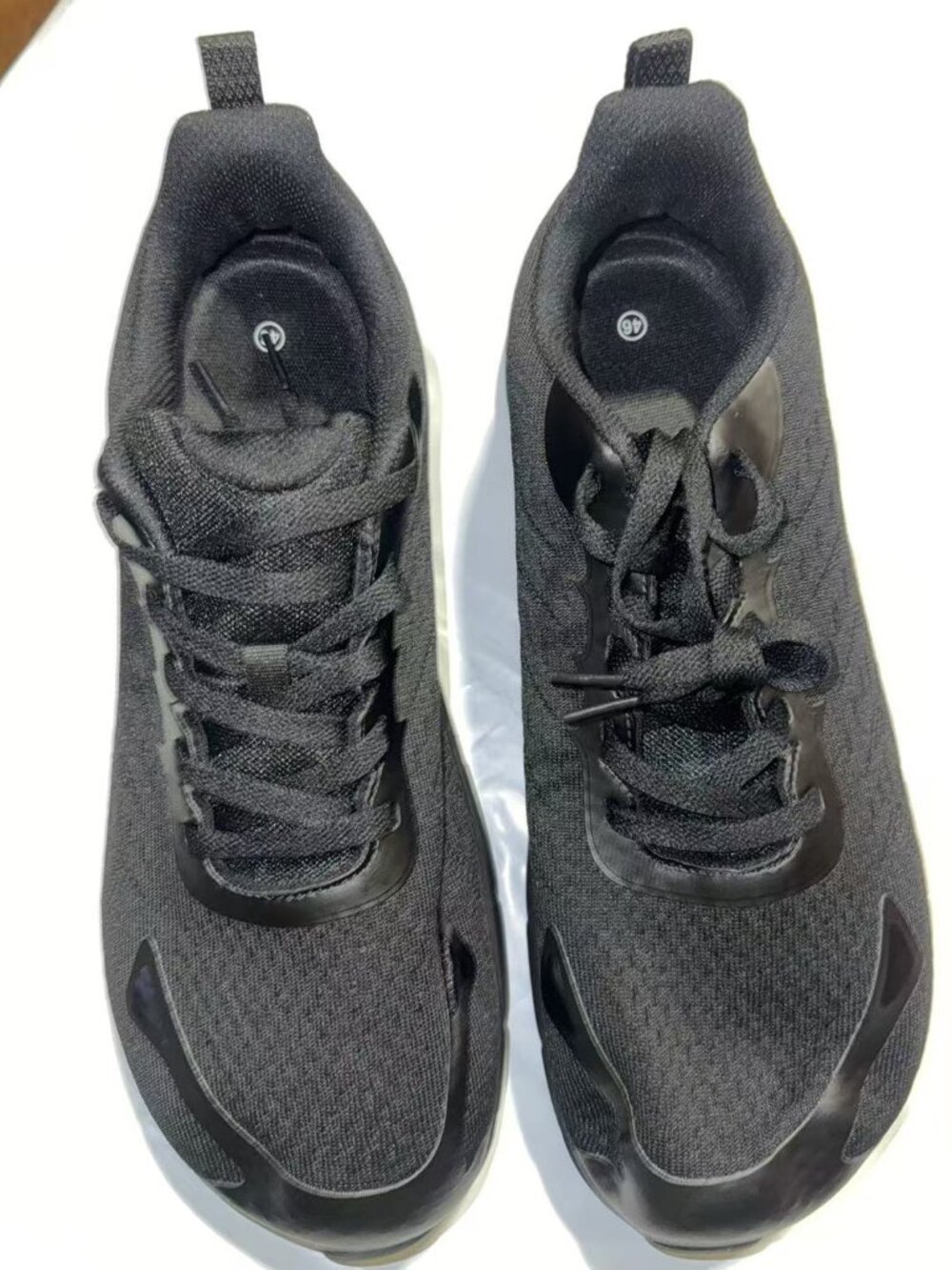 US Size 12,Casual All Black Mesh Sneakers Men's Running Footwear